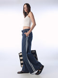 Dark Blue Wide Leg Palazzo Pants
