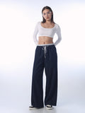 Dark Wash Loose Fit Denim Pants