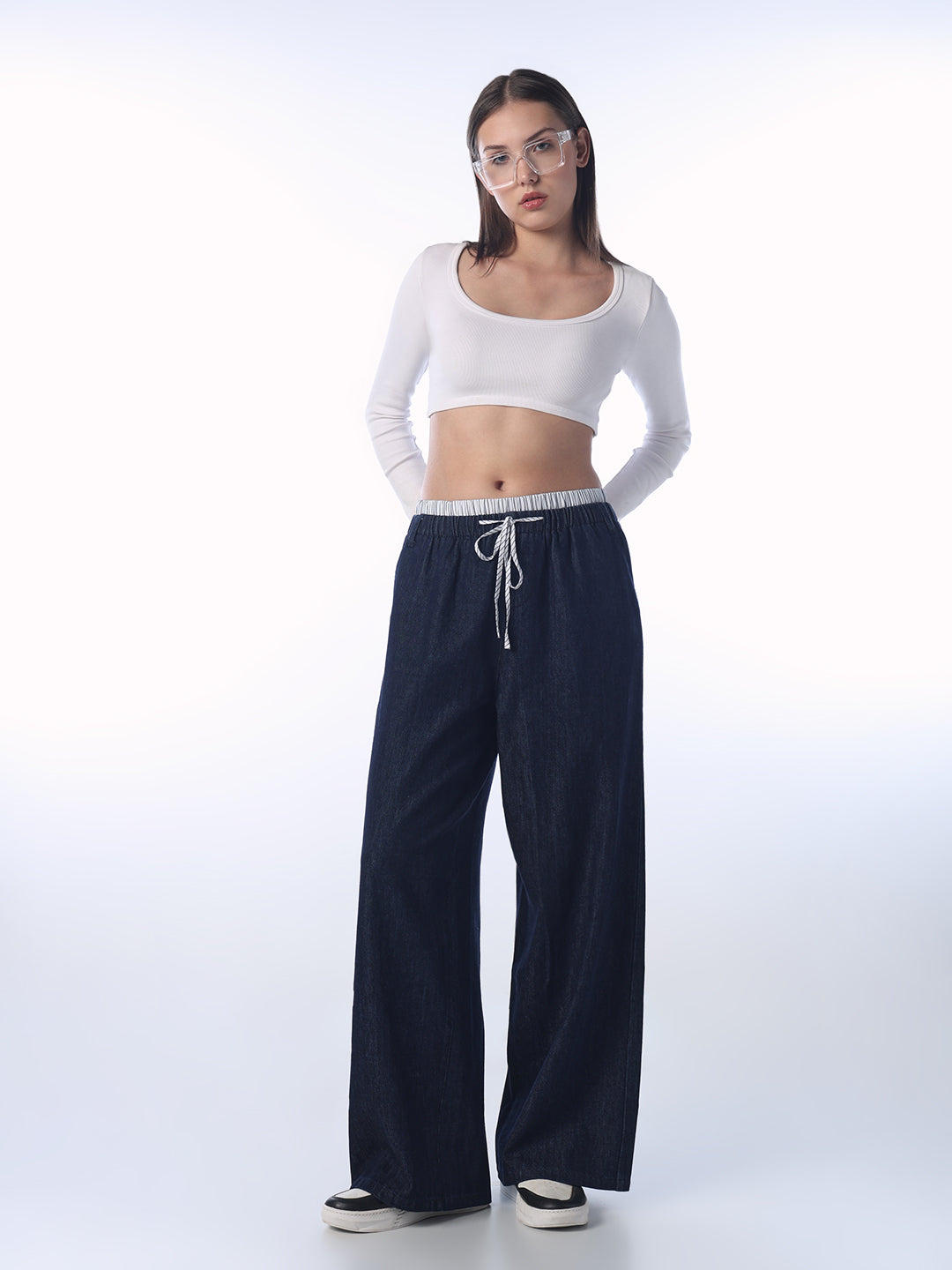 Dark Wash Loose Fit Denim Pants