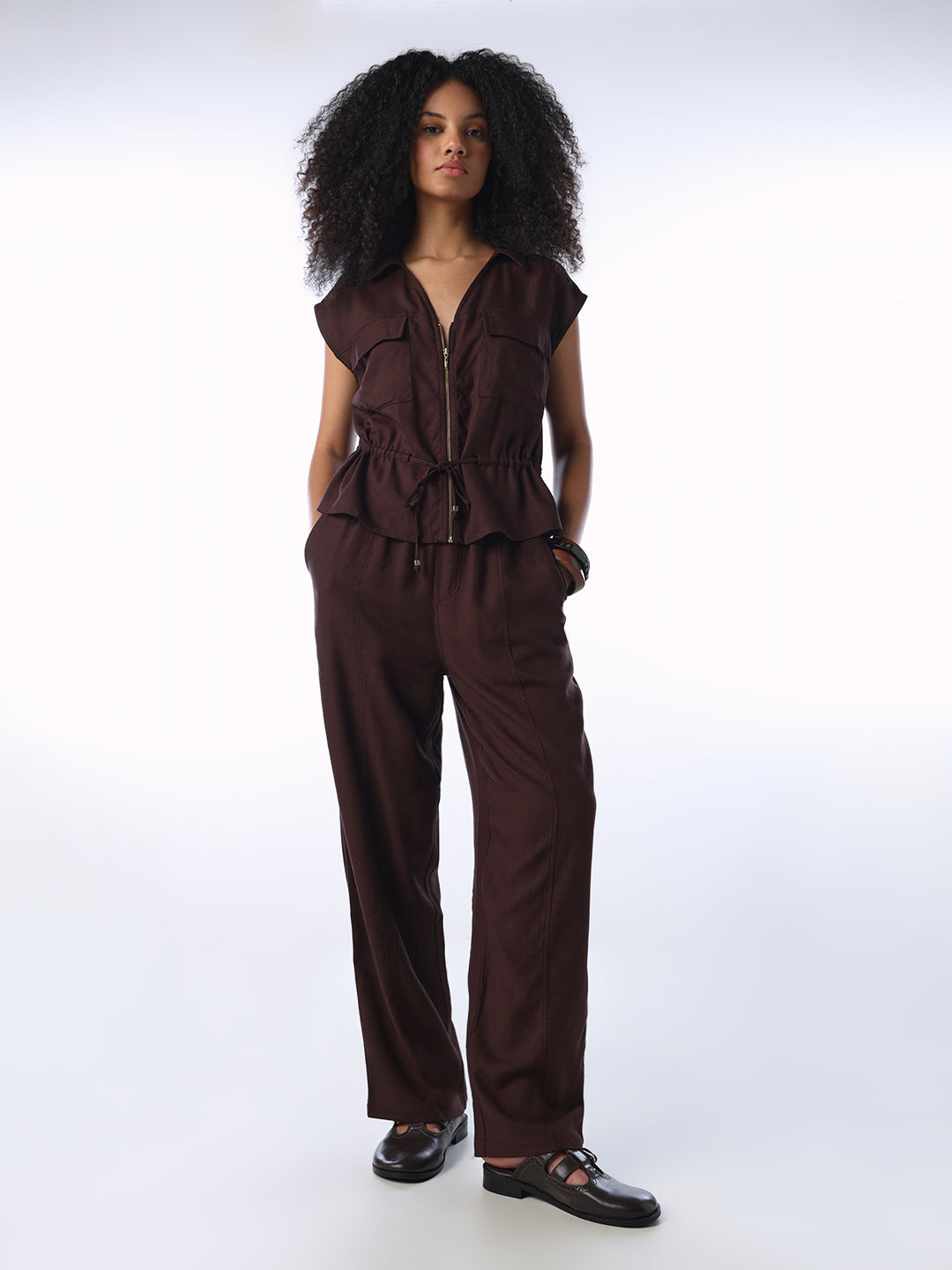 Elasticated Linen Blend Pants