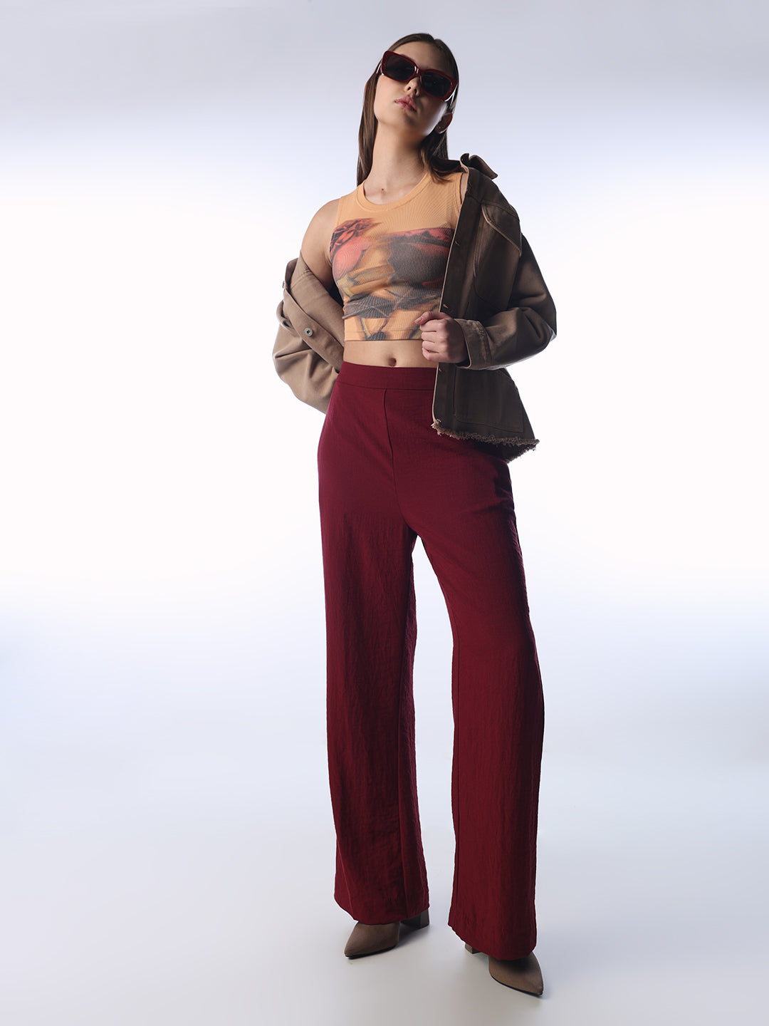 High-Waist Flared Pants