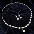 Sparkling Elegance Silver Plated Geometric Necklace Set
