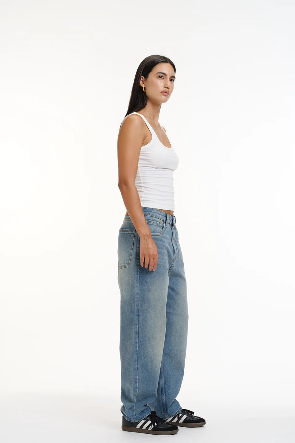 Crisp Blue Wide-Leg Jeans