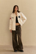 Off White Varsity Shacket