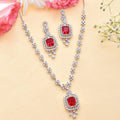 Sparkling Elegance Square Cut Pink CZ Jewellery Set