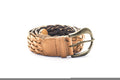 Tan Braided Leather Belt