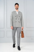 Misty Grey Melange Merino Wool Pants