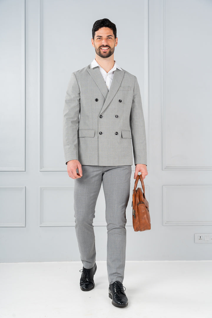 Misty Grey Melange Merino Wool Pants