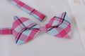 Pink Plaid Bow Tie