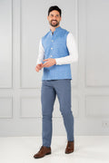 Marina Blue Merino Wool Twill Pant