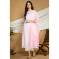 Pink Embroidered Kurti with Dupatta Set